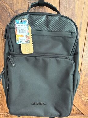 Robert Graham Black Men's Backpack with Textured Top Panel